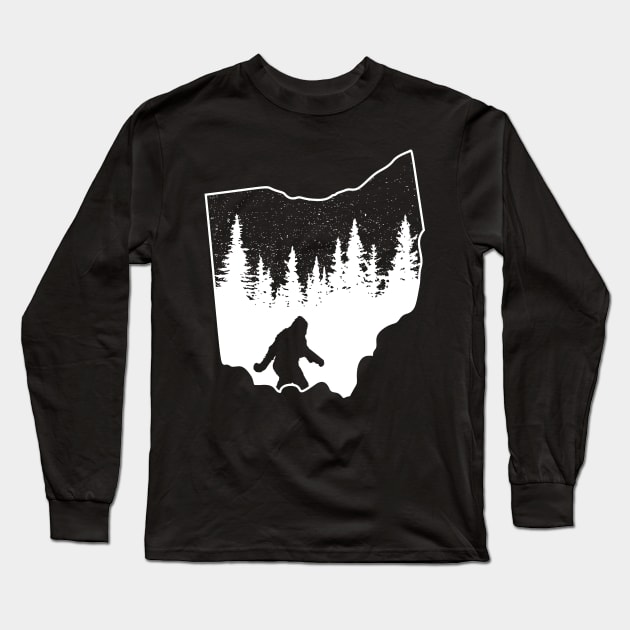 Ohio Bigfoot Gift Long Sleeve T-Shirt by Tesszero